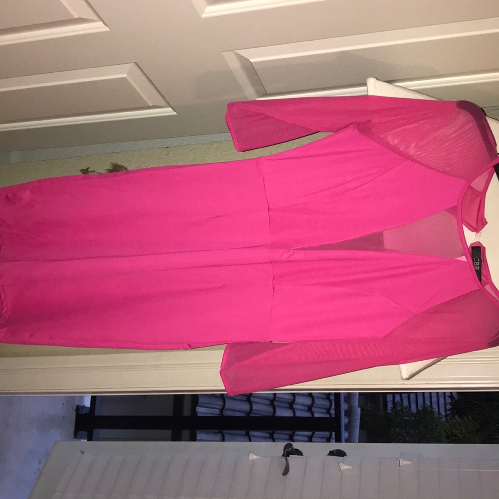 Pink mid sleeve dress